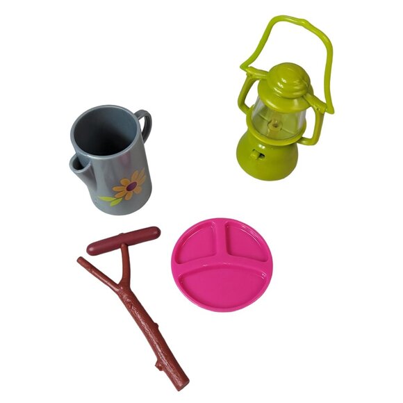 Our Generation Camping Polka Dot Lantern Tray Stick Hotdog Kettle 5 PCS REPLACE - Picture 2 of 9